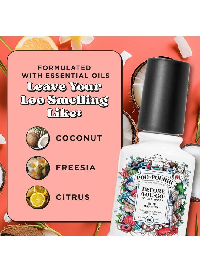 Jawzrsize Before-You-Go Toilet Spray, Ship Happens, 2 Fl Oz - Coconut, Freesia and Citrus - Image 3