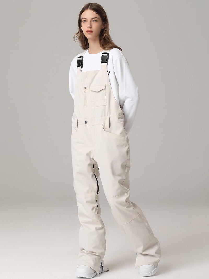 SEARIPE Winter Snow Bibs Overalls,Waterproof Snowboard Overalls Pant Adjustable Outdoor Ripstop Snowboard Pant for Women(White,S) - Image 5