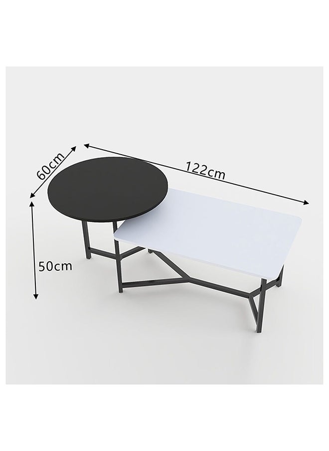 DANUBE HOME - Davide Coffee Table Multifunctional Center Table Round/Rectangular Modern Furniture For Living Room White/Black 60x125x50 cm - Image 1