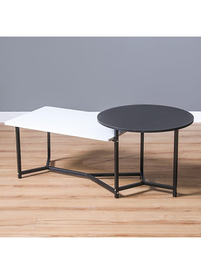 DANUBE HOME Davide Coffee Table Multifunctional Center Table Round/Rectangular Modern Furniture For Living Room White/Black 60x125x50 cm - Image 2