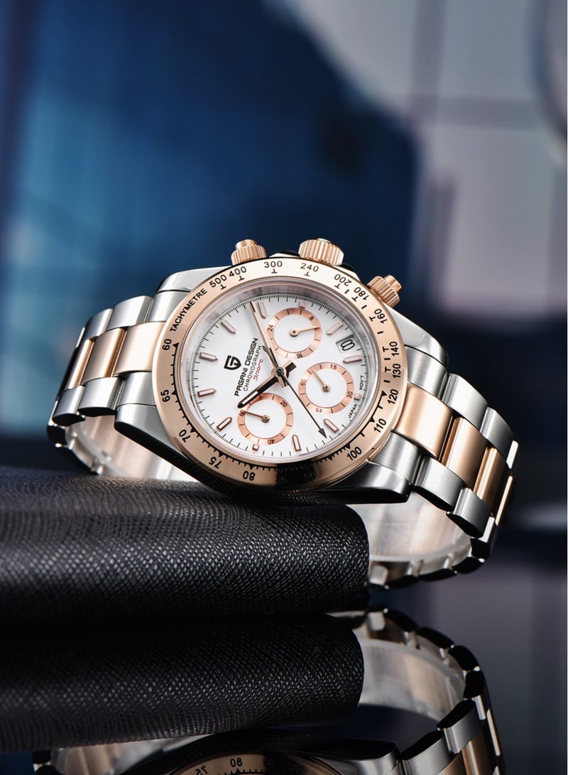PAGANI DESIGN Men's Quartz Watches, Imported Movement, Waterproof, Stainless Steel Strap, Chronograph, All-Match Fashion, PD1644  - Image 4