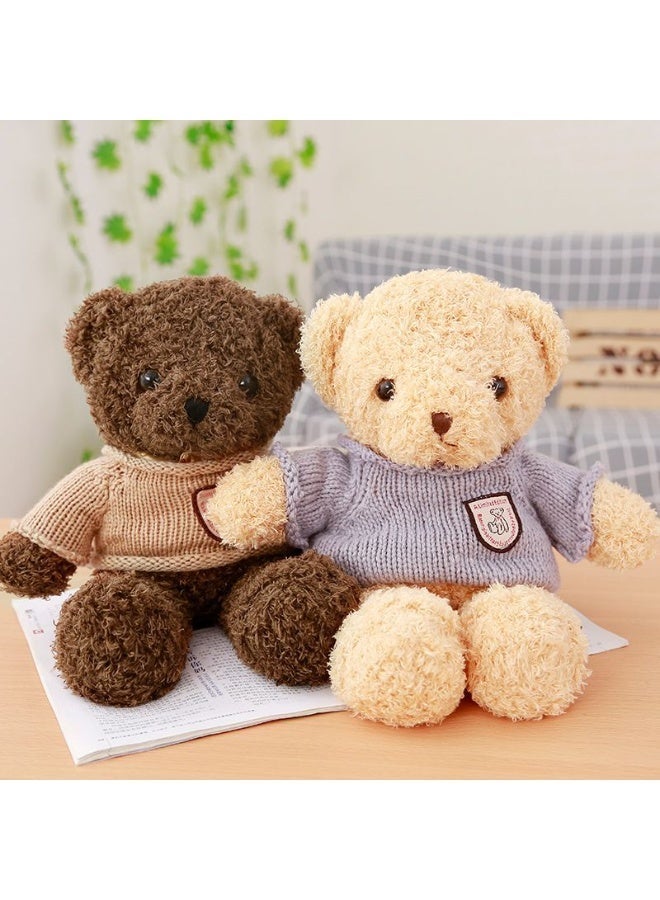 Yalla Pick 2Pcs 30Cm Teddy Bear Set, Soft Plush Stuffed Animals in Light and Dark Brown, Cute Pair for Home Decor, Kids Play, and as a Charming Gift - Image 4
