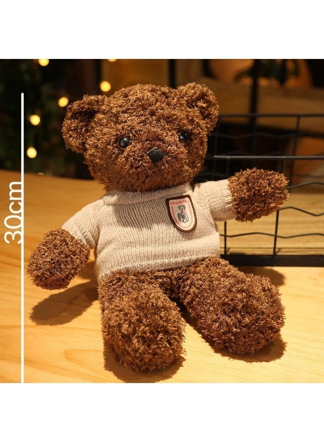 Yalla Pick 2Pcs 30Cm Teddy Bear Set, Soft Plush Stuffed Animals in Light and Dark Brown, Cute Pair for Home Decor, Kids Play, and as a Charming Gift - Image 2