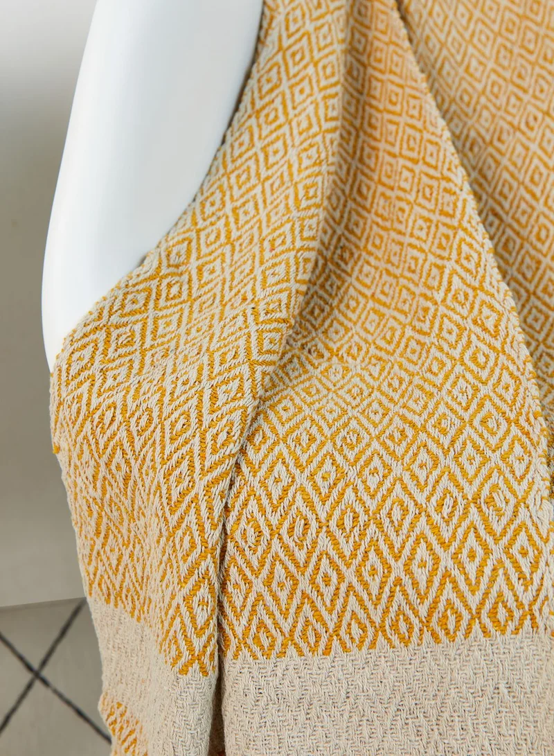 Sass & Belle Yellow Scandi Boho Blanket Throw