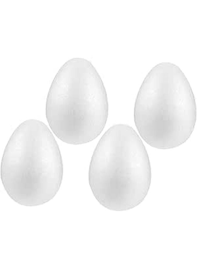 4 Pack White Foam Eggs For Easter Decorations Painting And Creative Art Projects - Image 1