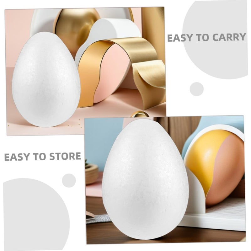 4 Pack White Foam Eggs For Easter Decorations Painting And Creative Art Projects - Image 4