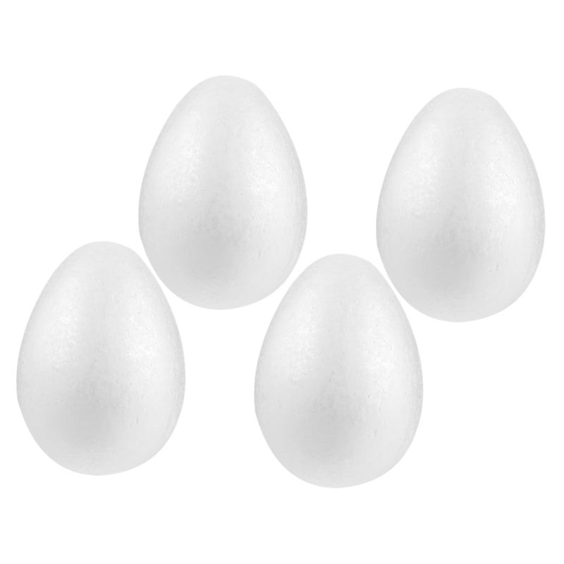 4 Pack White Foam Eggs For Easter Decorations Painting And Creative Art Projects - Image 2