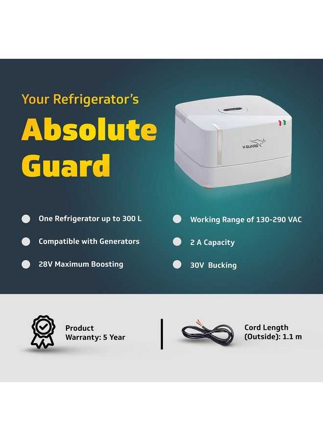 V-Guard VGSD 50 Supreme مثبت جهد للثلاجات حتى 300 لتر | حماية متقدمة من السخونة الزائدة | سعة 2 أمبير | مؤشر LED مريح | ضمان 5 سنوات | رمادي (نطاق العمل: 130-290 فولت AC) - Image 2