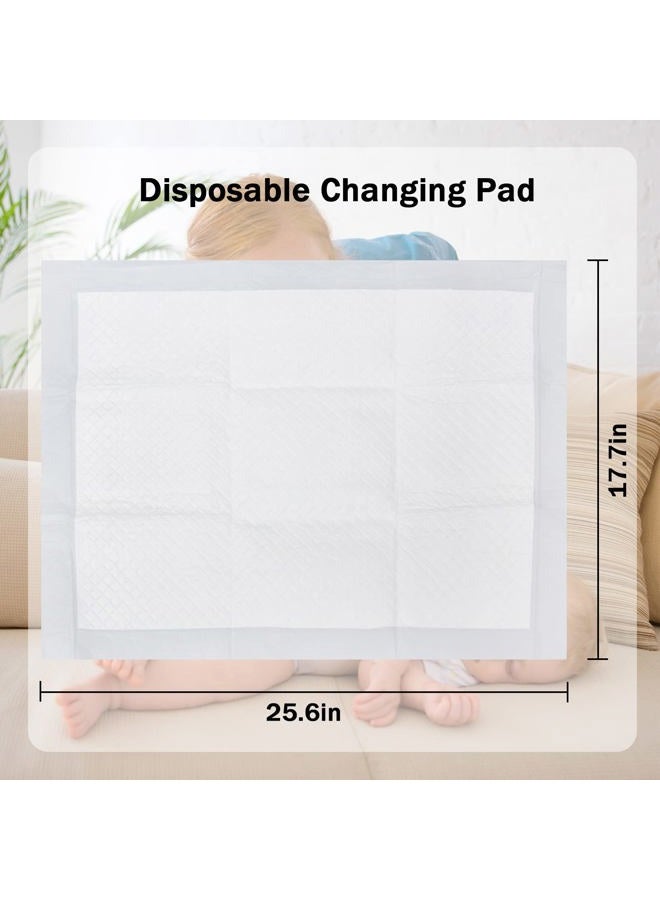FORYEE Disposable Underpads 17 x 24 Inches (50 Pack) Incontinence Bed Pads Heavy Absorbent Soft Non-Woven Fabric Breathable - White - Image 2