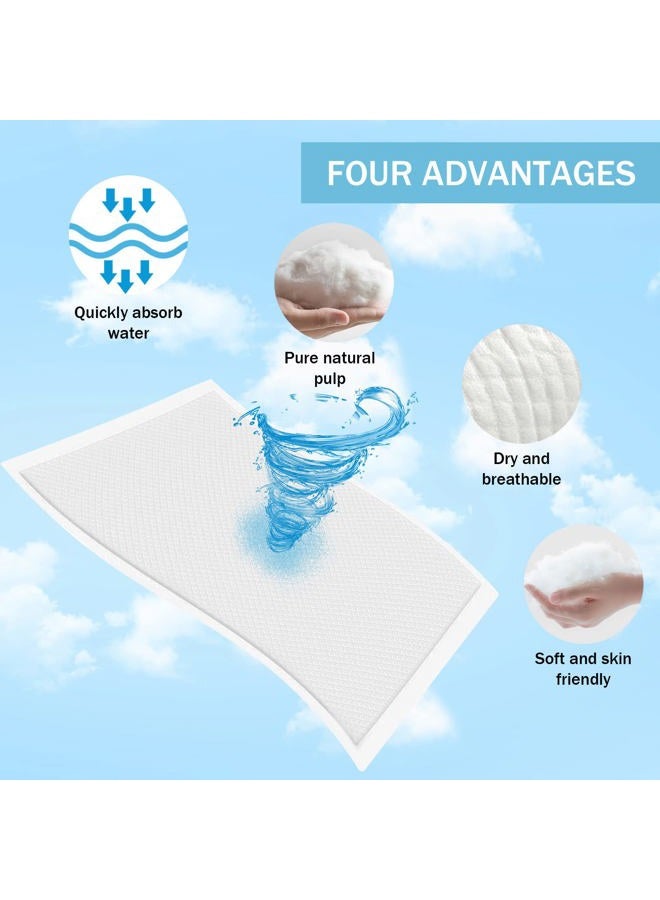 FORYEE Disposable Underpads 17 x 24 Inches (50 Pack) Incontinence Bed Pads Heavy Absorbent Soft Non-Woven Fabric Breathable - White - Image 5