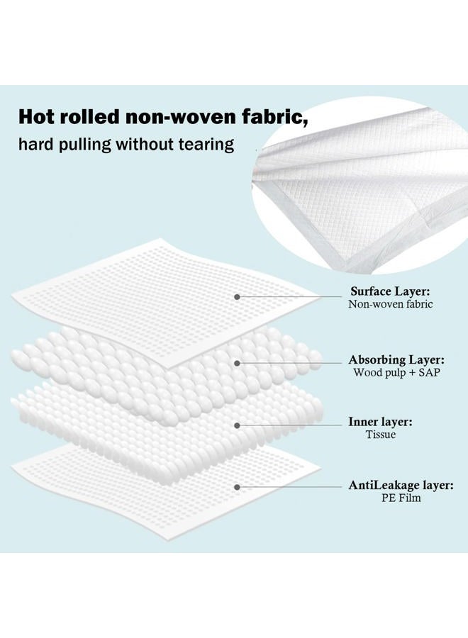 FORYEE Disposable Underpads 17 x 24 Inches (50 Pack) Incontinence Bed Pads Heavy Absorbent Soft Non-Woven Fabric Breathable - White - Image 3