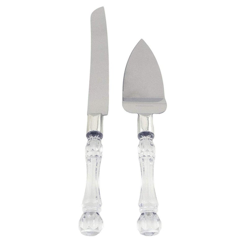 Diazola Diazola Stainless Steel Cake Knife and Server Set with Acrylic Handle Slicer Cutter Pizza Shovel Knife Pie Server Hand Tool with Cutting Knife Decorating Tools Set 3 Piece  - Image 3