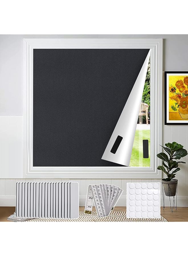 The Bros ستارة تعتيم 100%، 300×145 سم، ستائر تعتيم قابلة للصق، ستائر تعتيم مؤقتة محمولة، ستائر تعتيم، قابلة للقص لتناسب أي حجم أو شكل نافذة، بدون حفر، لغرفة النوم، حضانة، سفر - Image 1