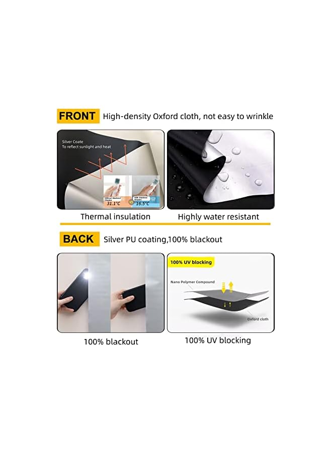 The Bros ستارة تعتيم 100%، 300×145 سم، ستائر تعتيم قابلة للصق، ستائر تعتيم مؤقتة محمولة، ستائر تعتيم، قابلة للقص لتناسب أي حجم أو شكل نافذة، بدون حفر، لغرفة النوم، حضانة، سفر - Image 3