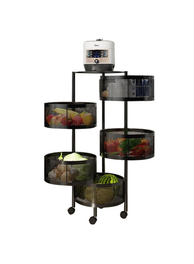 Tradeo 5-Layer Round Rotating Kitchen Storage Rack – Multi-Purpose Fruit & Vegetable Basket Organizer for Kitchen, Living Room & Bathroom - Image 4