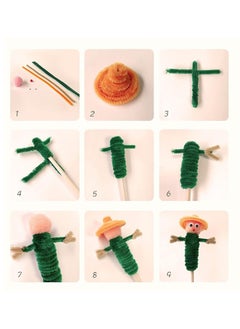 Cuttte Cuttte Pipe Cleaners Craft Supplies - 100pcs Dark Green Pipe Cleaners Craft Kids DIY Art Supplies, Pipe Cleaner Chenille Stems, Dark Green Pipe Cleaners Bulk (6 mm x 12 inch)  - Image 5