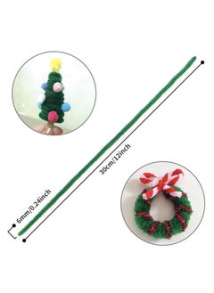 Cuttte Cuttte Pipe Cleaners Craft Supplies - 100pcs Dark Green Pipe Cleaners Craft Kids DIY Art Supplies, Pipe Cleaner Chenille Stems, Dark Green Pipe Cleaners Bulk (6 mm x 12 inch)  - Image 2