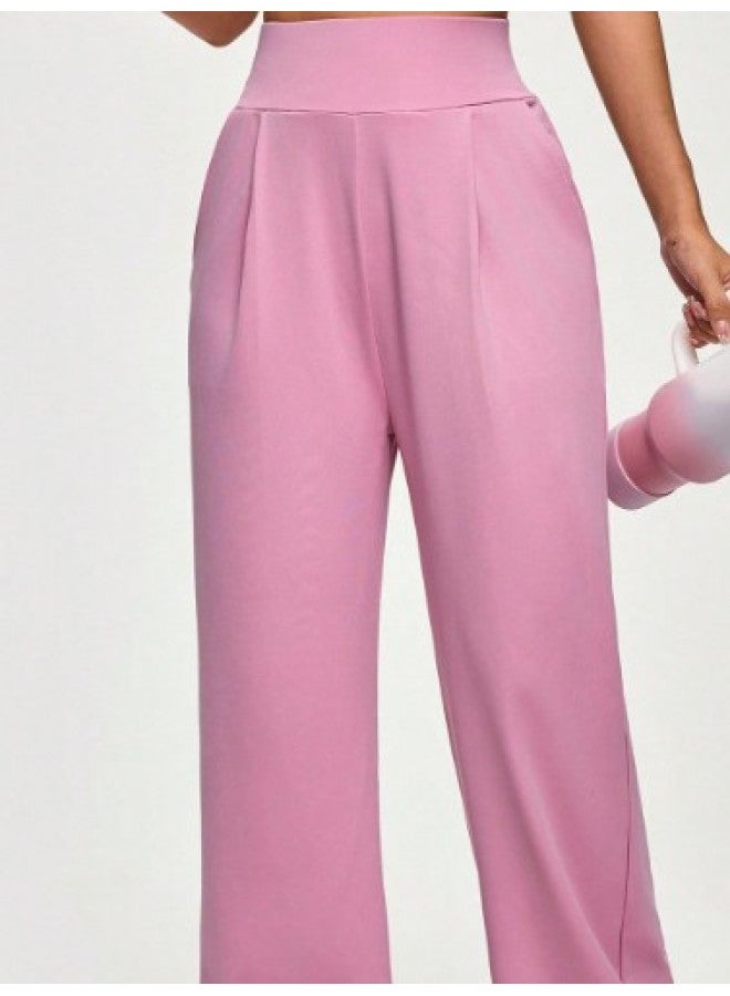 New Popular Style Slimming Straight-leg Pants High-waisted Yoga Pants Long Pants Outdoor Sports Pocket Casual Pants For Women - Image 3