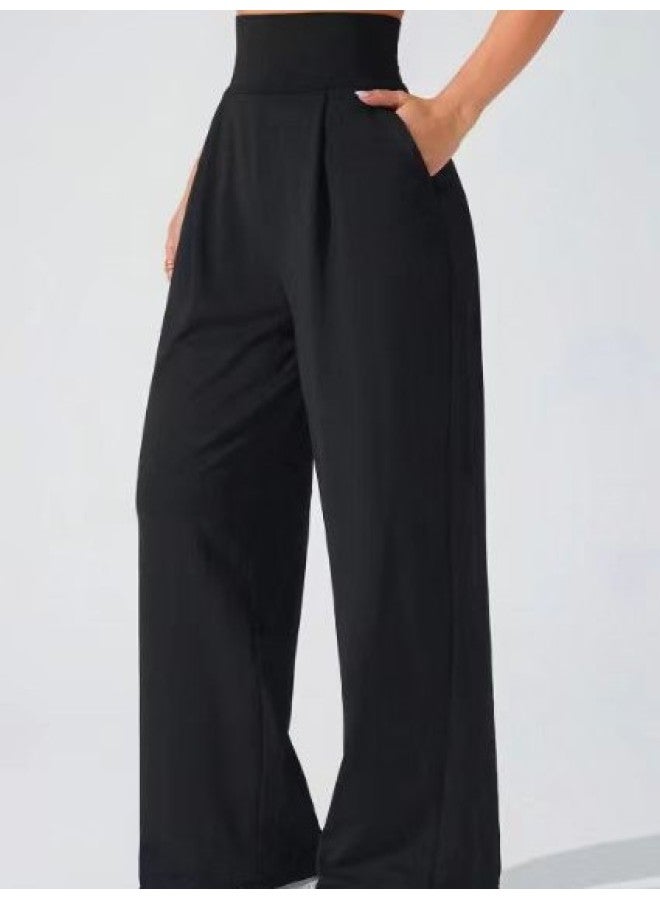 New Popular Style Slimming Straight-leg Pants High-waisted Yoga Pants Long Pants Outdoor Sports Pocket Casual Pants For Women - Image 4
