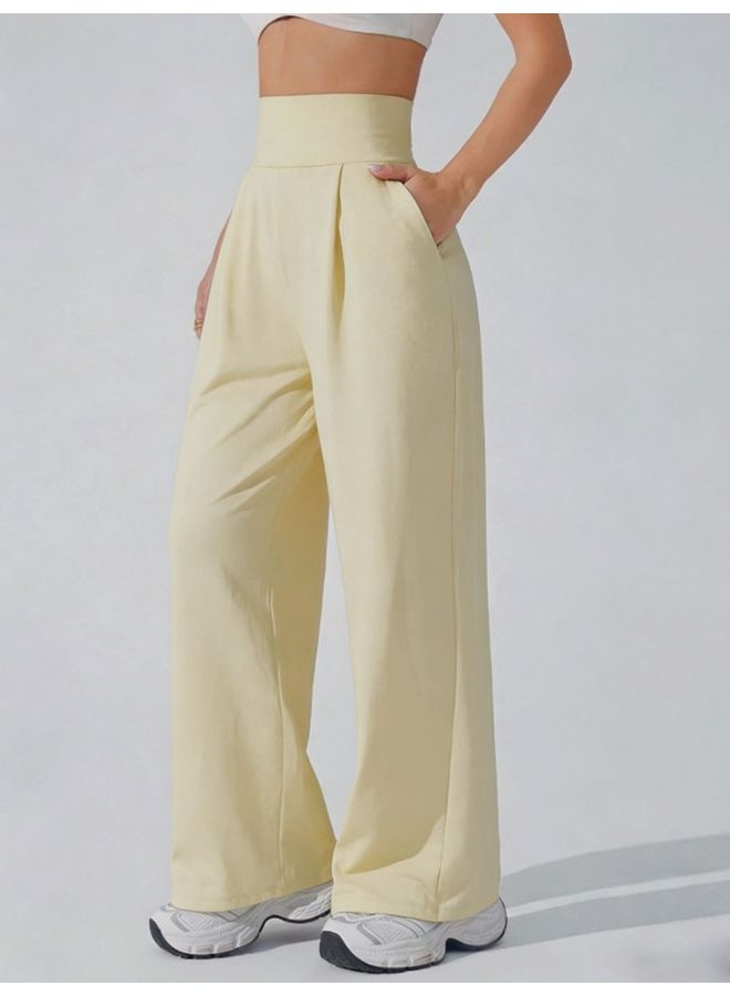 New Popular Style Slimming Straight-leg Pants High-waisted Yoga Pants Long Pants Outdoor Sports Pocket Casual Pants For Women - Image 1