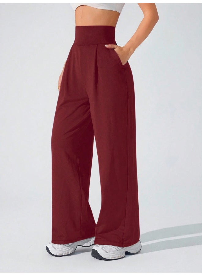 New Popular Style Slimming Straight-leg Pants High-waisted Yoga Pants Long Pants Outdoor Sports Pocket Casual Pants For Women - Image 2