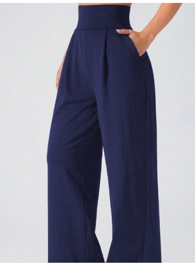 New Popular Style Slimming Straight-leg Pants High-waisted Yoga Pants Long Pants Outdoor Sports Pocket Casual Pants For Women - Image 5