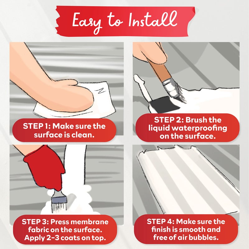 XFasten Waterproofing Membrane Sheet,3.3Ft x 33Ft Shower Waterproofing Membrane Tape for Underlayment Tile, EPDM Underlayment, Cement Board Tape - Image 5