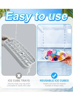 KASTWAVE KASTWAVE 48 Pack Reusable Ice Cubes, Diamond Shape Reusable Frozen Ice Cubes, Plastic Squares for Drinks like Whiskey, Wine or Beer, to keep your Drink Cold Longer (multiple colour)  - Image 5