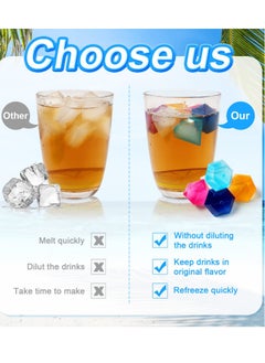 KASTWAVE KASTWAVE 48 Pack Reusable Ice Cubes, Diamond Shape Reusable Frozen Ice Cubes, Plastic Squares for Drinks like Whiskey, Wine or Beer, to keep your Drink Cold Longer (multiple colour)  - Image 4