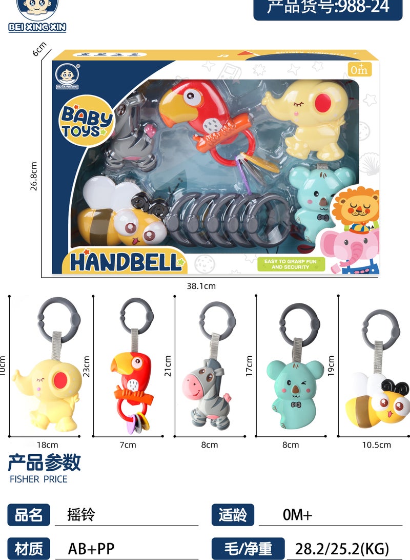 Baby Rattles Toys Set, Infant Grab Shake Rattle, Sensory Teether, Infant development manual sounding toys, Newborn First Birthday Gift 0 1 2 3 4 5 6 7 8 9 10 12 Month Boy Girl Gift - Image 1