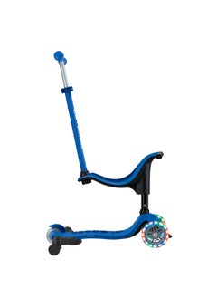 GLOBBER Globber Go Up Sporty Lights 360 Degree 3-wheel Kick Scooter in Navy Blue  - Image 1