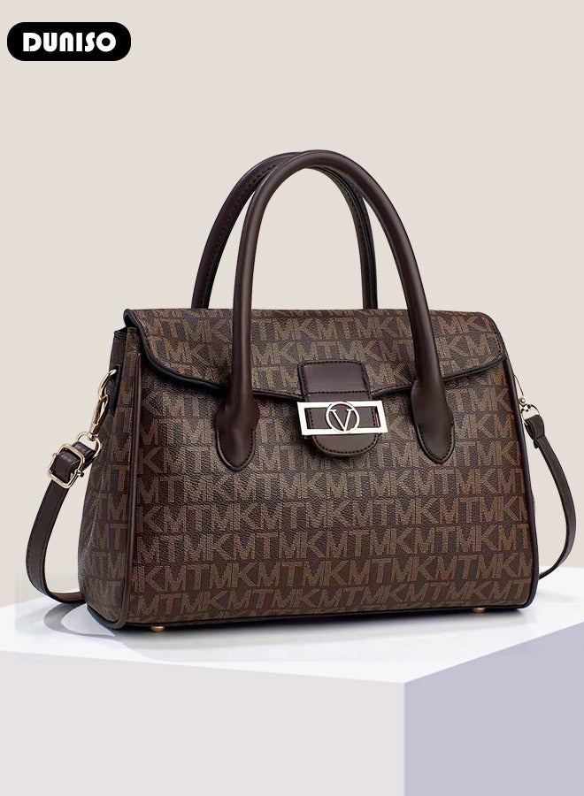 DUNISO Women's Fashion Handbag Faux Leather Crossbody Bag For Women Large Capacity Tote Bags Top Handle Satchel Fashionable Travel Shoulder Bag For Ladies - Image 4