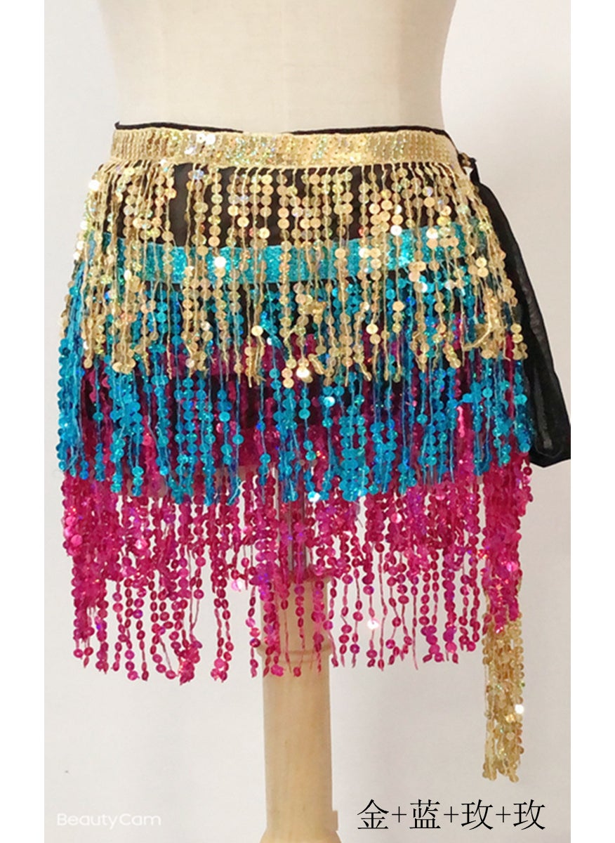 Generic - Halloween Belly Dance Costume with Sequins Fringe Pink + Black + Pink + Black - Image 1