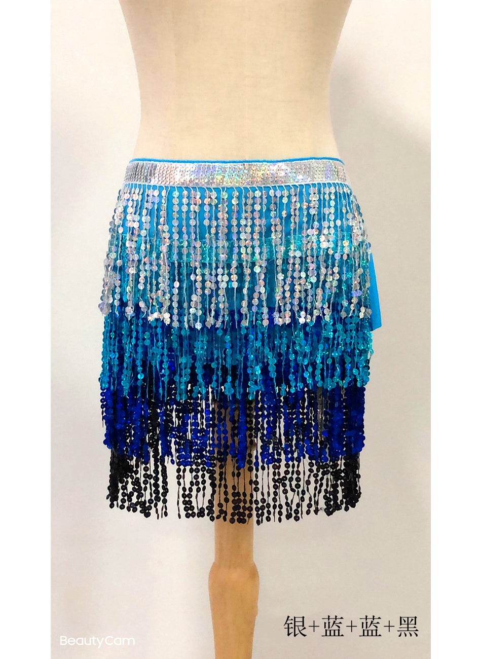 Generic - Halloween Belly Dance Costume with Sequins Fringe Pink + Black + Pink + Black - Image 1