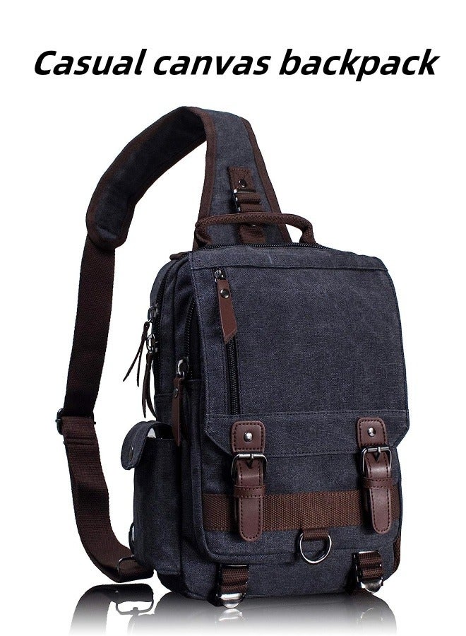 M MIAOYAN Men's and women's canvas backpacks casual fashion business commuter computer bags outdoor travel single and double shoulder bags  - Image 1