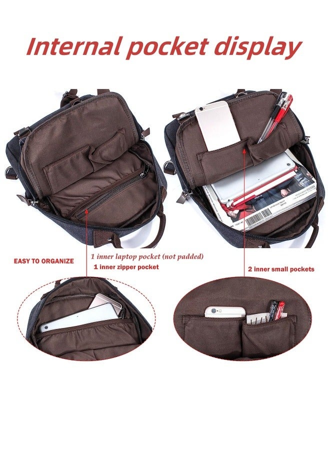 M MIAOYAN Men's and women's canvas backpacks casual fashion business commuter computer bags outdoor travel single and double shoulder bags  - Image 3