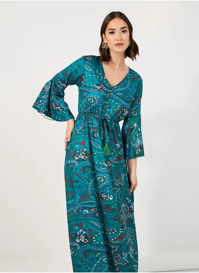 Styli Paisley Print Maxi Dress