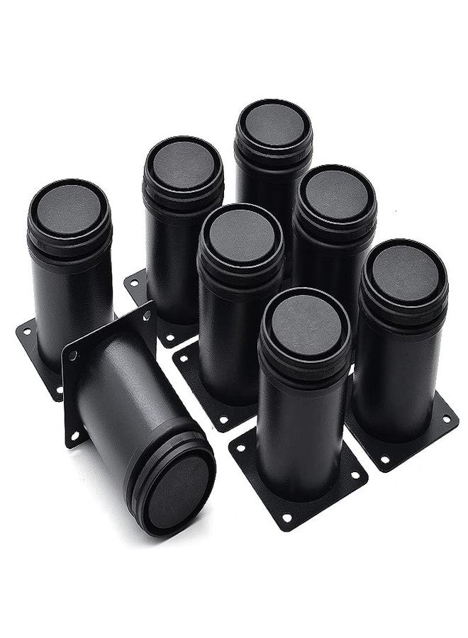 Masendelk 3 Inch Metal Furniture Legs Stainless Steel Adjustable Legs Black Metal Legs Round Cabinet Legs for Coffee Table Cabinet Desk Sofa Shelves, Pack of 8 - Image 1