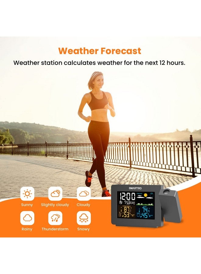SMARTRO SC91 Projection Alarm Clock for Bedrooms with Weather Station, Wireless Indoor Outdoor Thermometer, Temperature Humidity Monitor Gauge Hygrometer - Image 4
