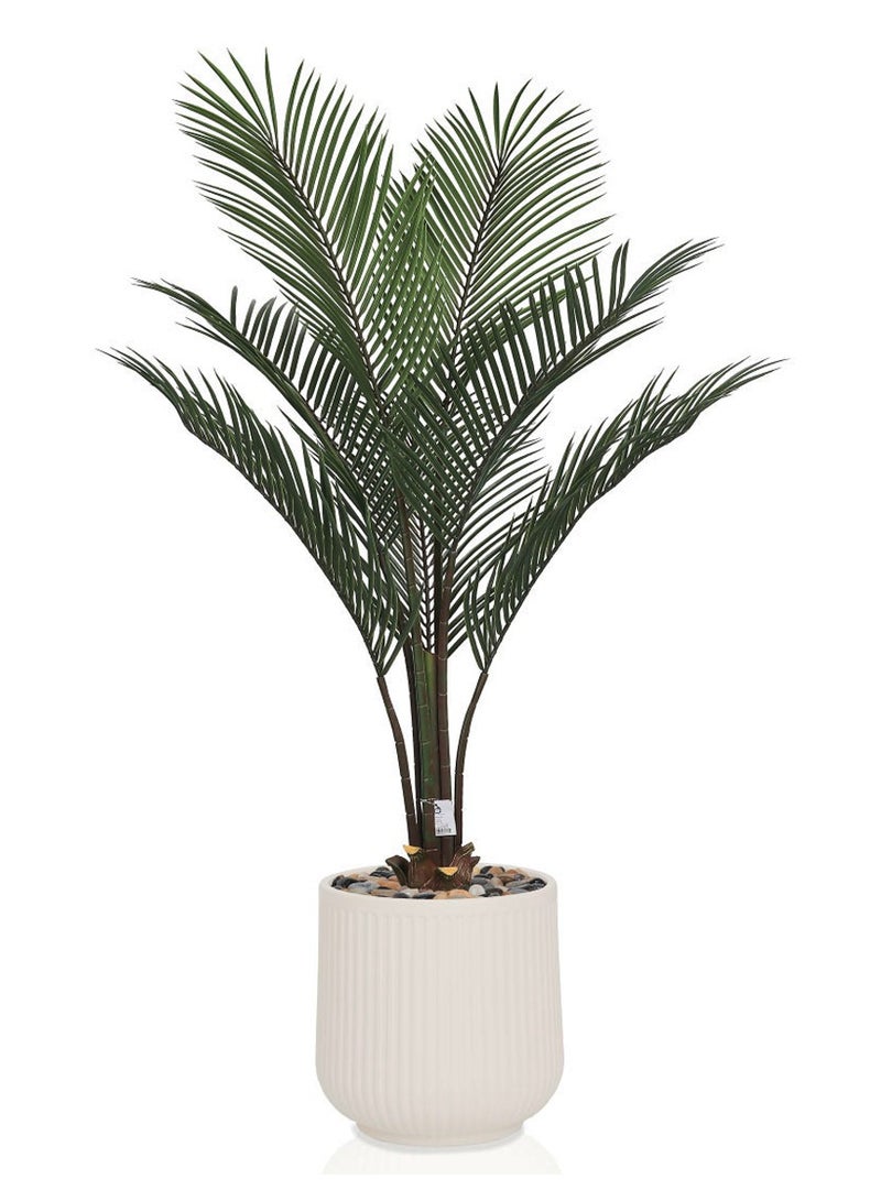 Alrassi Artificial Areca Tree with 7 Stems, 145 cm Height – Dense Palm Leaves with a Realistic Design and Elegant Plastic Pot for Indoor Décor - Image 1