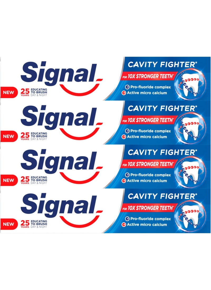 Signal Cavity Fighter Toothpaste For 10X Stronger Teeth 4 x 75ml - Image 1