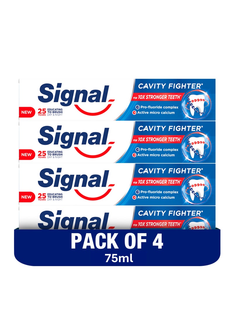 Signal Fluoride Toothpaste Cavity Fighter 75ml x 4 - Image 1