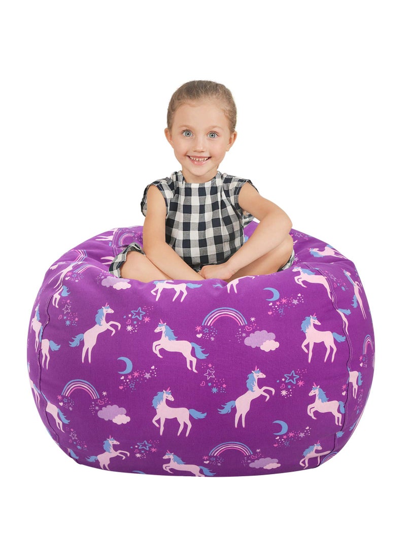 Aubliss Aubliss Stuffed Animal Bean Bag Storage Chair Purple Unicorn Large 38 