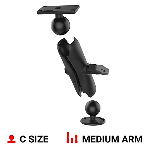 Ram Mounts Drill-Down Double Ball Mount for Humminbird Helix 5 RAM-202-153-202U with Medium Arm - Image 3