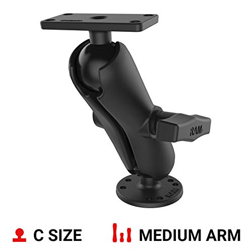Ram Mounts Drill-Down Double Ball Mount for Humminbird Helix 5 RAM-202-153-202U with Medium Arm - Image 2