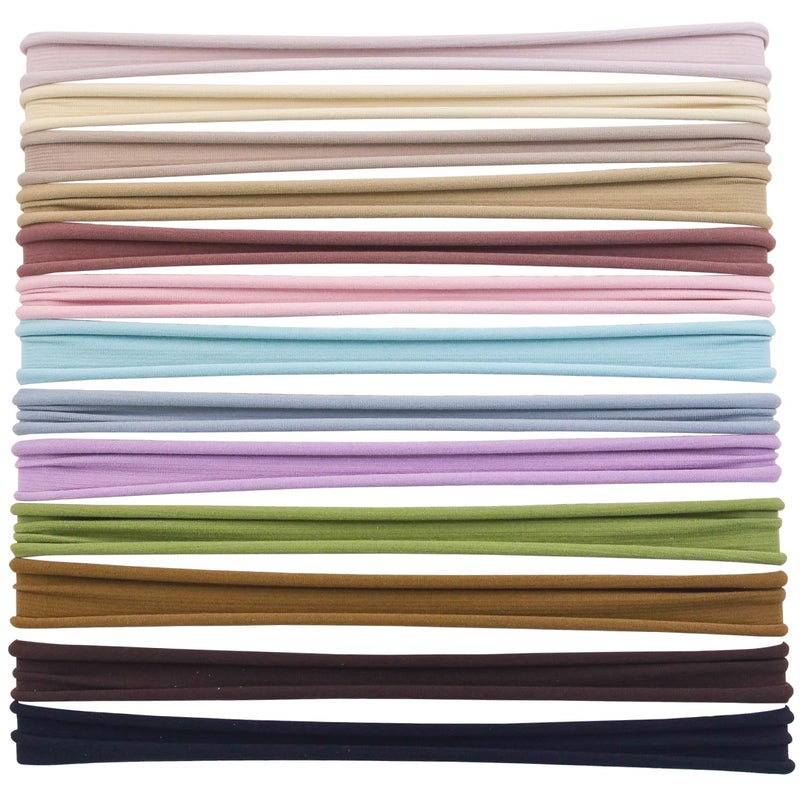 XIMA 13Pieces Nylon Seamless Large Headbans for WomenElastic Stretch Sport Yoga Hair Style Headbands for Women Head Wraps