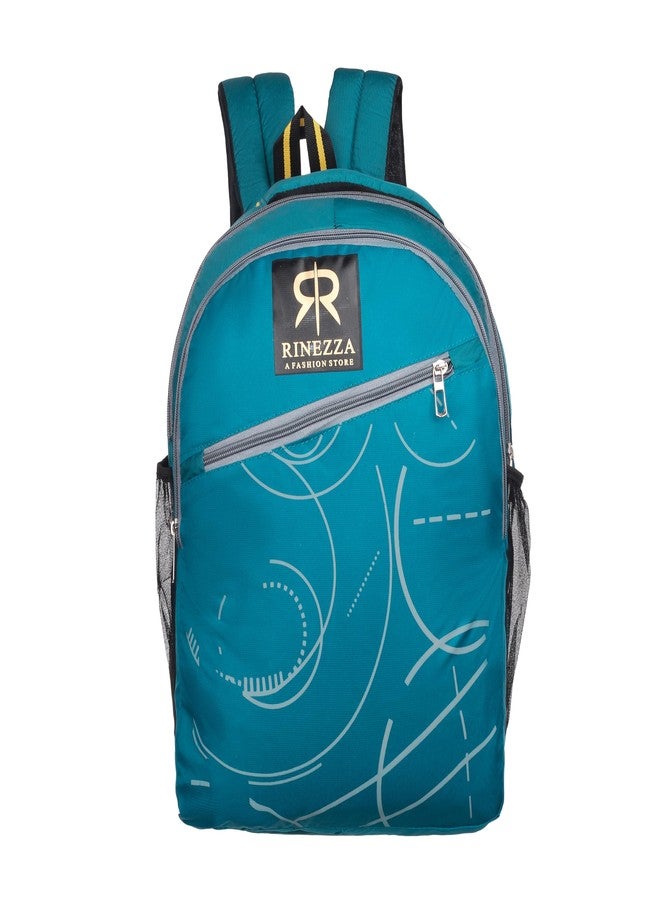 RINEZZA Fashion Backpack with Geometric Pattern | Casual Day BackPack | Office & Travel Bag |School Bag| College Bag | Men & Women | Girl & Boy (Teal) - Image 5