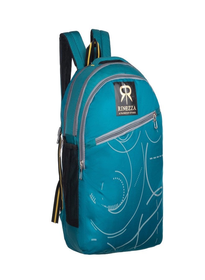 RINEZZA Fashion Backpack with Geometric Pattern | Casual Day BackPack | Office & Travel Bag |School Bag| College Bag | Men & Women | Girl & Boy (Teal) - Image 1