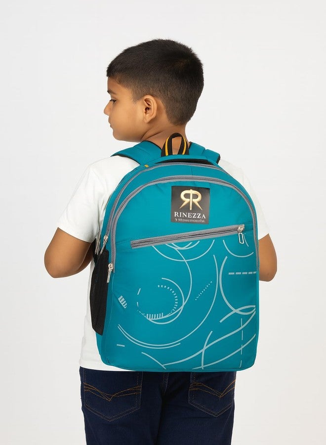 RINEZZA Fashion Backpack with Geometric Pattern | Casual Day BackPack | Office & Travel Bag |School Bag| College Bag | Men & Women | Girl & Boy (Teal) - Image 4