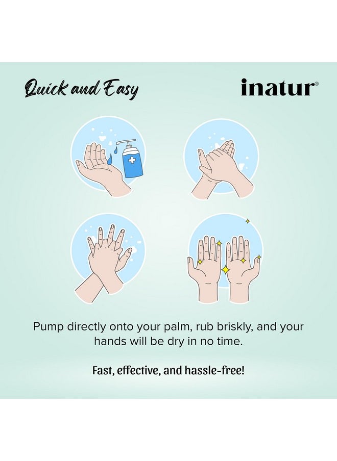 INATUR Moisturizing Hand Sanitizer Gel 500Ml, Gentle On Skin, Enriched With Neem Extracts & Aloe Vera  - Image 4
